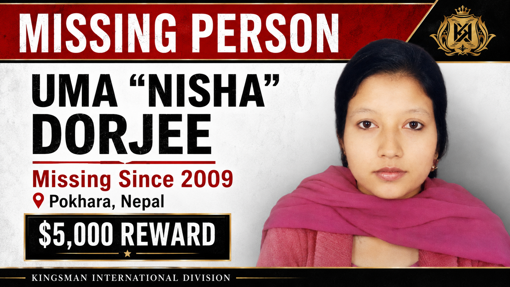 Uma Nisha Dorjee Missing from Shillong India